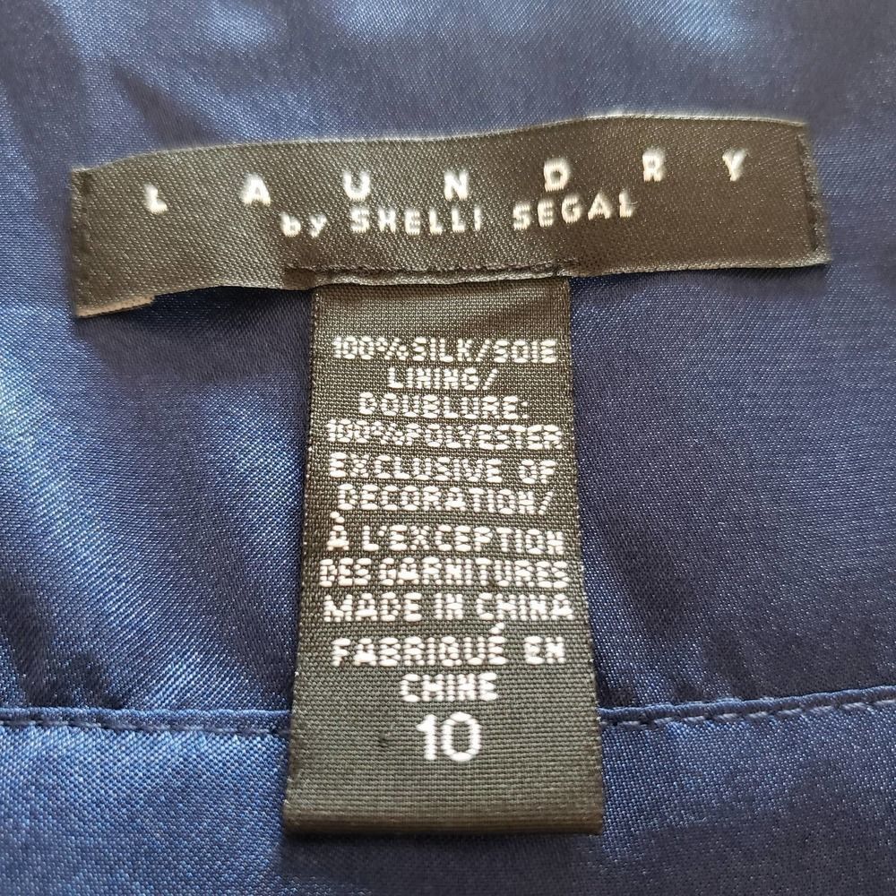 Laundry By Shelli Segal Ruffle Dress Women's Size 10, Blue - Picture 11 of 11